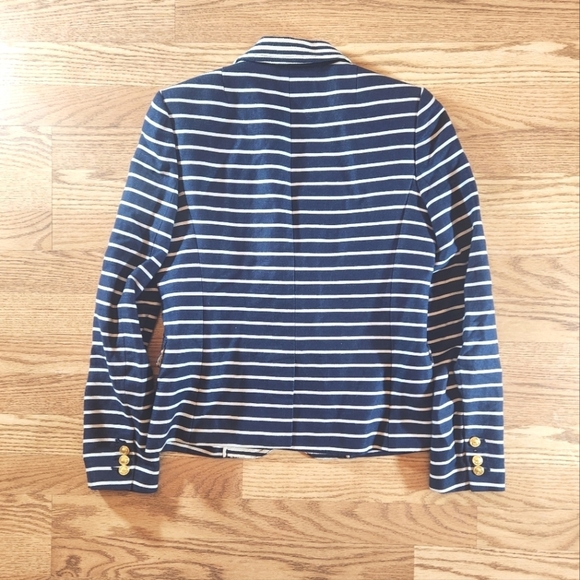 J. Crew Navy Striped Women's Schoolboy Blazer, Size 6 - Picture 4 of 7